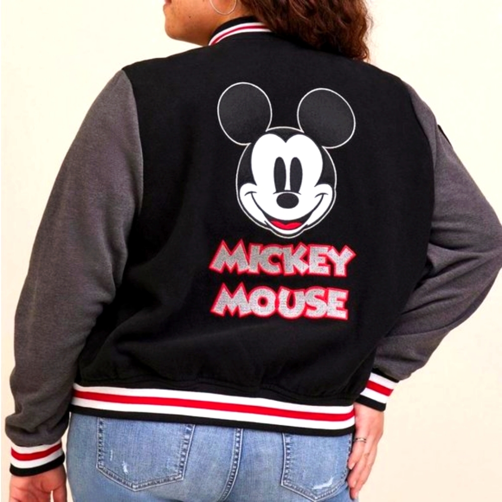 ❤️NWT TORRID BOMBER WOOL JACKET - MICKEY MOUSE ON FRONT & BACK PLUS SIZE